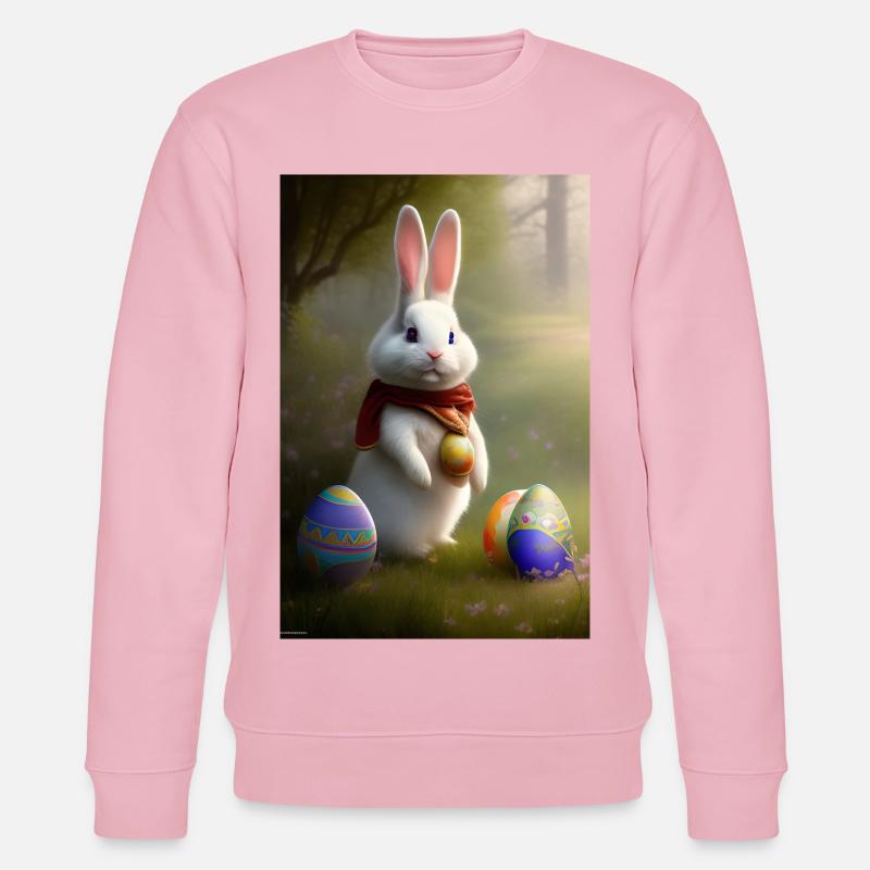 Easter Bunny with Easter Eggs - Stanley/Stella CHANGER Unisex Organic Sweatshirt - cotton pink