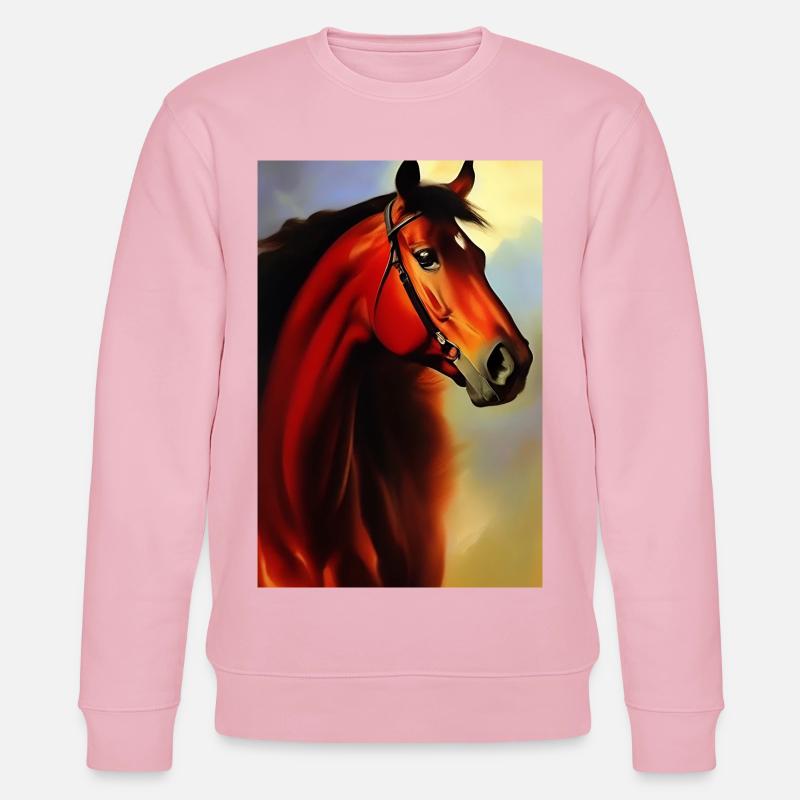 Pferdekopf Öl Malerei - Stanley/Stella Unisex Bio-Sweatshirt CHANGER  - Hellrosa