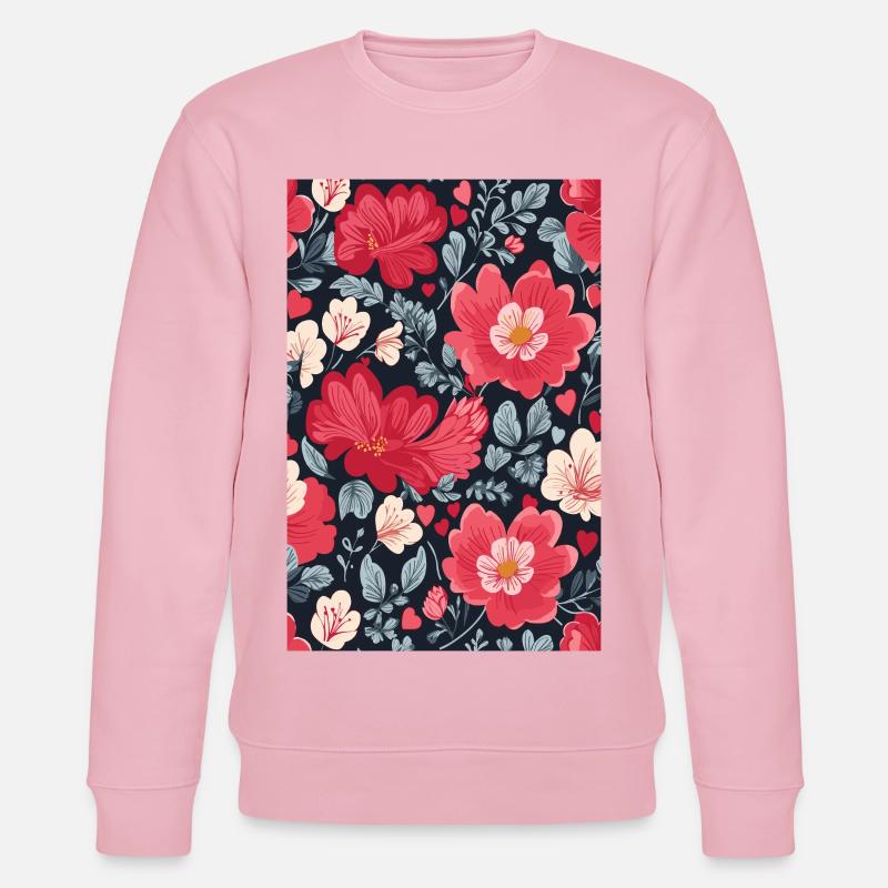 Blumen Muster - Stanley/Stella Unisex Bio-Sweatshirt CHANGER  - Hellrosa
