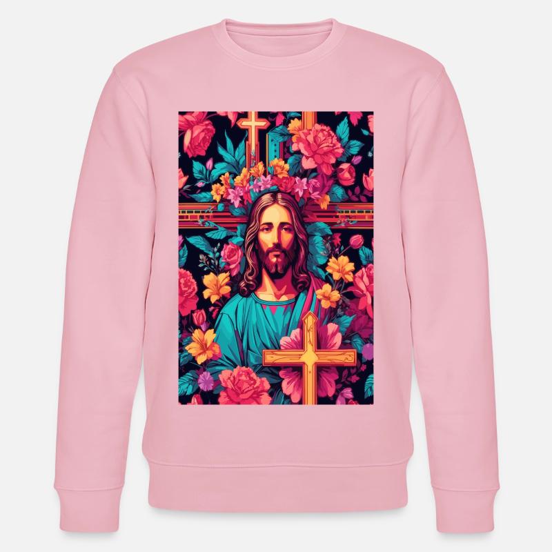 Jesus Christus - Stanley/Stella Unisex Bio-Sweatshirt CHANGER  - Hellrosa