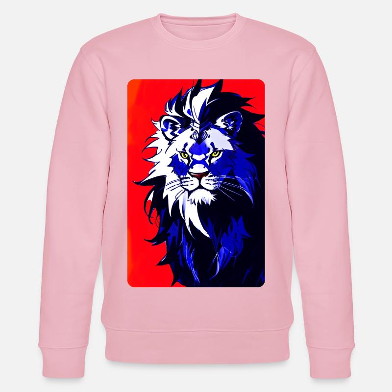 Blauer Löwe (Design 2) - Stanley/Stella Unisex Bio-Sweatshirt CHANGER  - Hellrosa