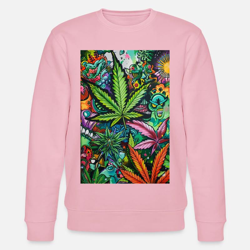 Psychedelic Leaf World - Sweat bio CHANGER Stanley/Stella Unisexe - rose pâle