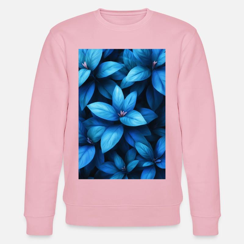 Kobaltblaues Blattgeflecht - Stanley/Stella Unisex Bio-Sweatshirt CHANGER  - Hellrosa