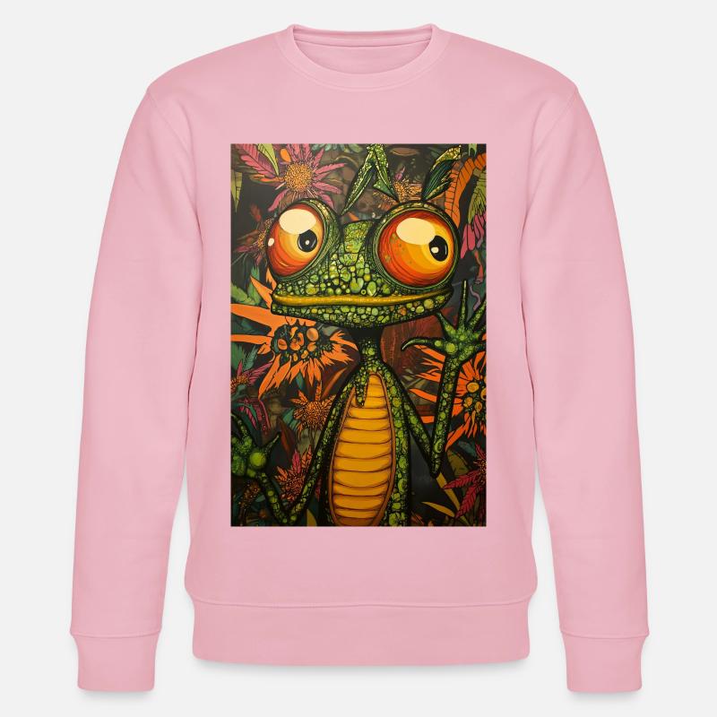 Grenouille psychédélique dans le royaume des fleurs - Sweat bio CHANGER Stanley/Stella Unisexe - rose pâle