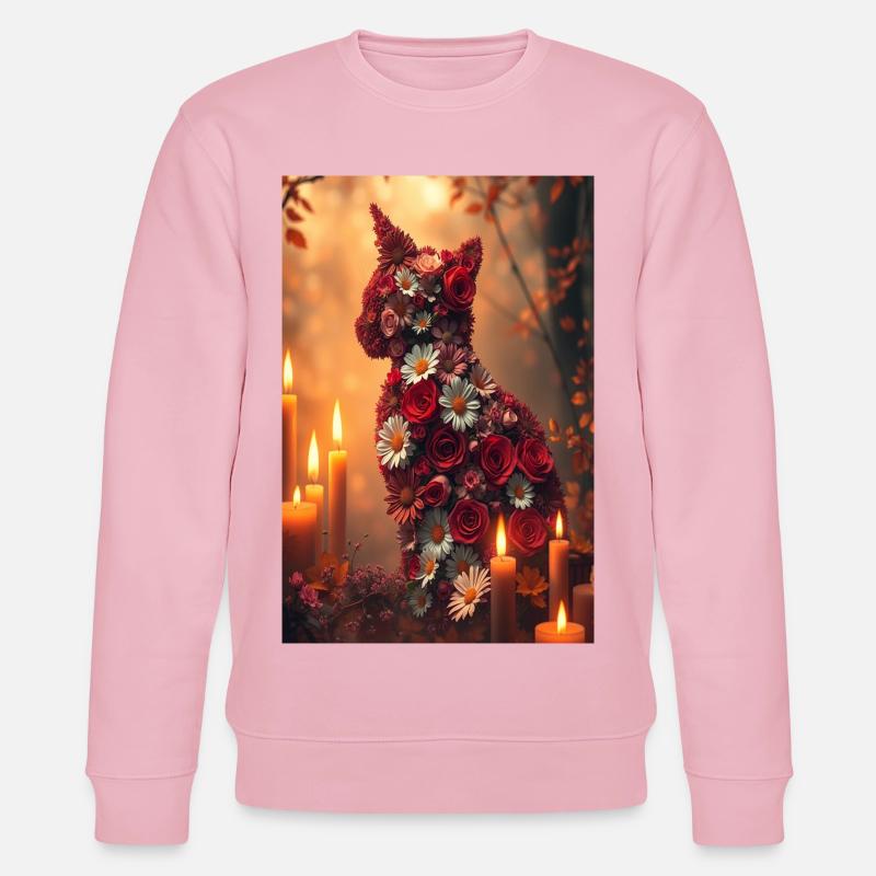 Blumen Katze - Stanley/Stella Unisex Bio-Sweatshirt CHANGER  - Hellrosa