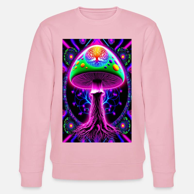 Psychedelischer Pilz - Stanley/Stella Unisex Bio-Sweatshirt CHANGER  - Hellrosa