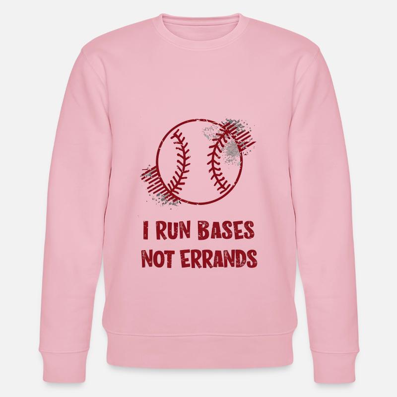 I Run Bases Not Errands Baseball - Stanley/Stella CHANGER Unisex Organic Sweatshirt - cotton pink