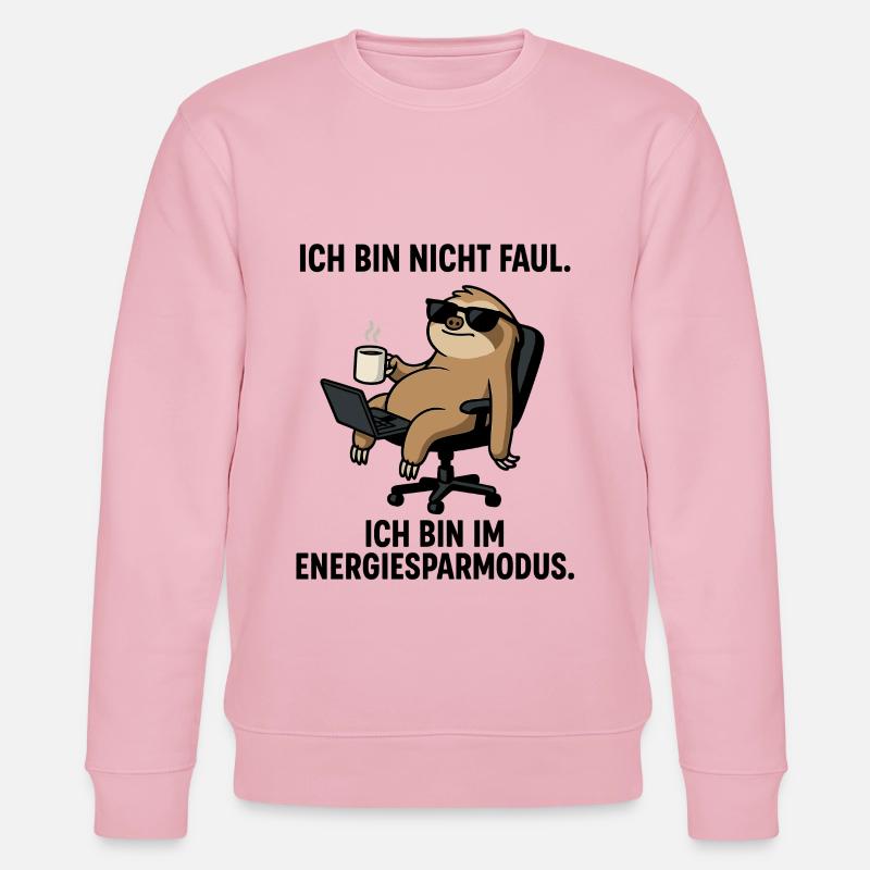 Faultier Lounge mit Kaffee Laptop - Stanley/Stella Unisex Bio-Sweatshirt CHANGER  - Hellrosa