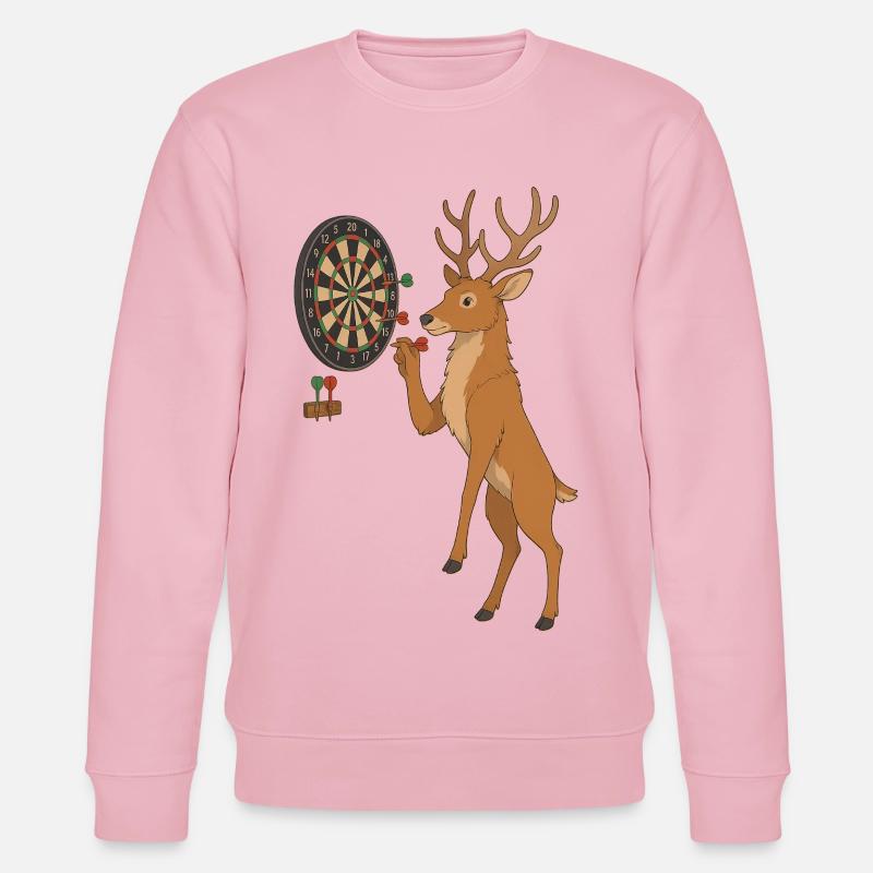 Hirsch beim Darten - Stanley/Stella Unisex Bio-Sweatshirt CHANGER  - Hellrosa