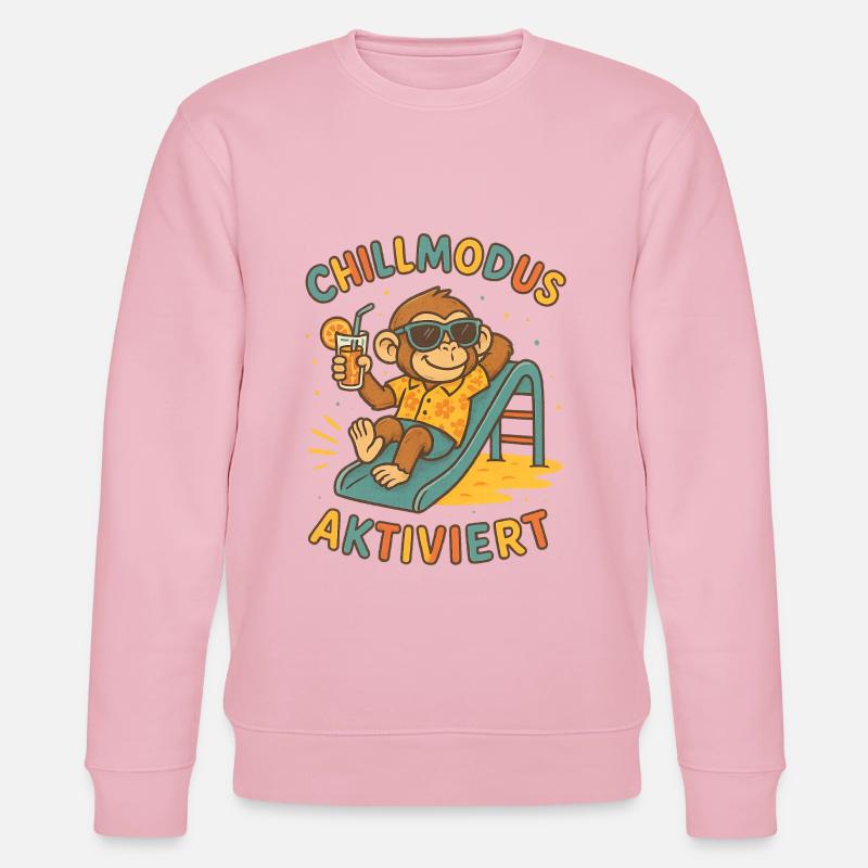 Chillmodus Aktiviert Affe - Stanley/Stella Unisex Bio-Sweatshirt CHANGER - Hellrosa
