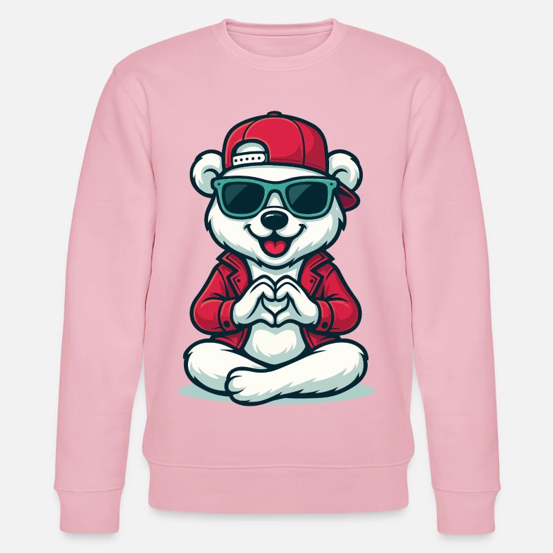 Chill Heart Bear - Stanley/Stella Unisex Bio-Sweatshirt CHANGER  - Hellrosa