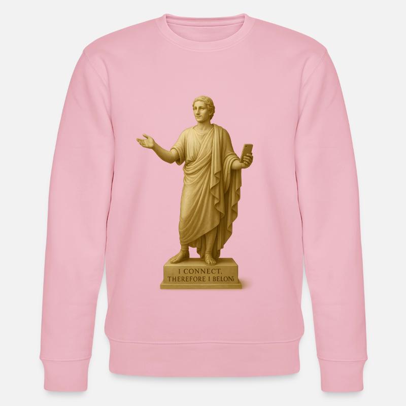 Moderne griechische Statue mit Smartphone - Stanley/Stella Unisex Bio-Sweatshirt CHANGER  - Hellrosa