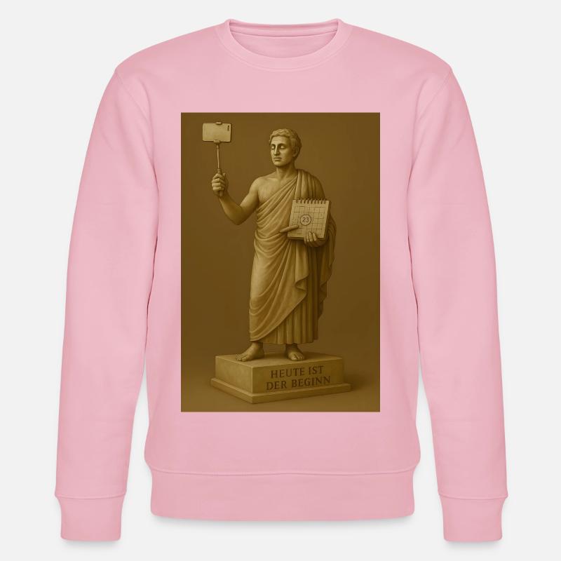 Statue moderne avec smartphone et calendrier - Sweat bio CHANGER Stanley/Stella Unisexe - rose pâle
