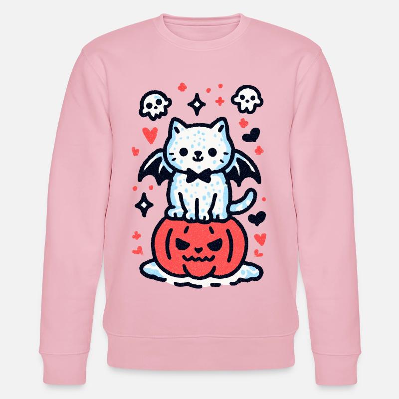 Pumpkin Cat - Stanley/Stella Unisex Bio-Sweatshirt CHANGER  - Hellrosa