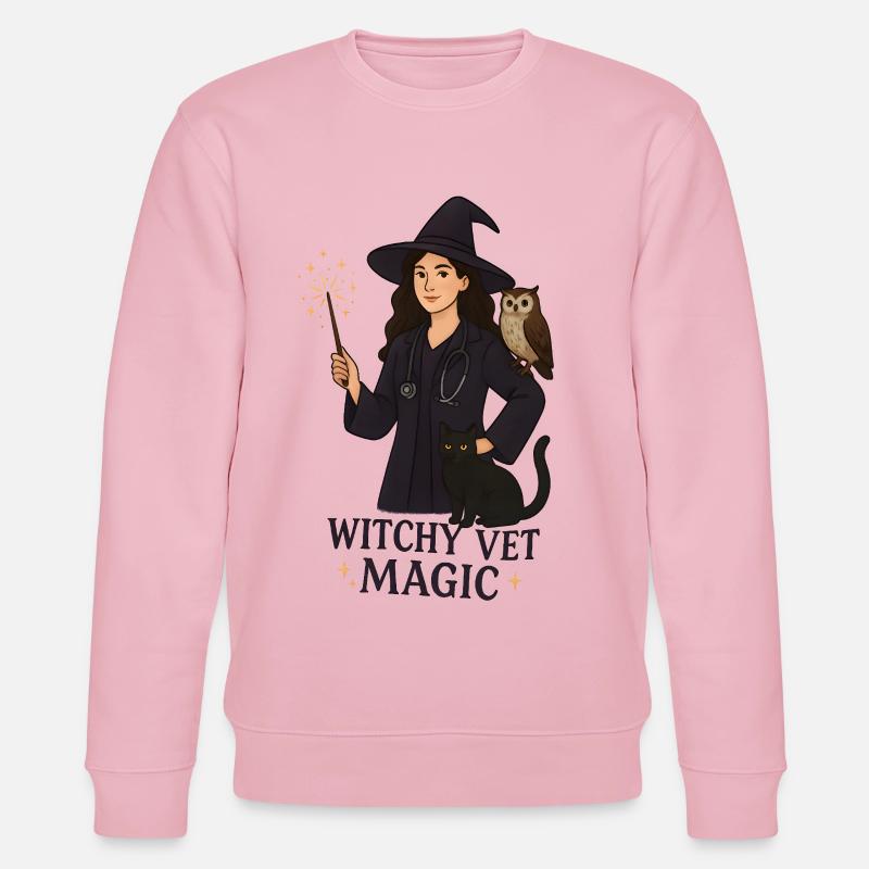 Hexentierarzt Magischer Talisman - Stanley/Stella Unisex Bio-Sweatshirt CHANGER  - Hellrosa