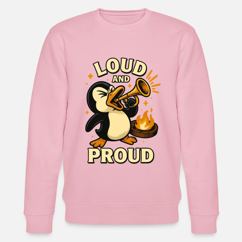 Lauter und stolzer Pinguin-Jazz - Stanley/Stella Unisex Bio-Sweatshirt CHANGER  - Hellrosa