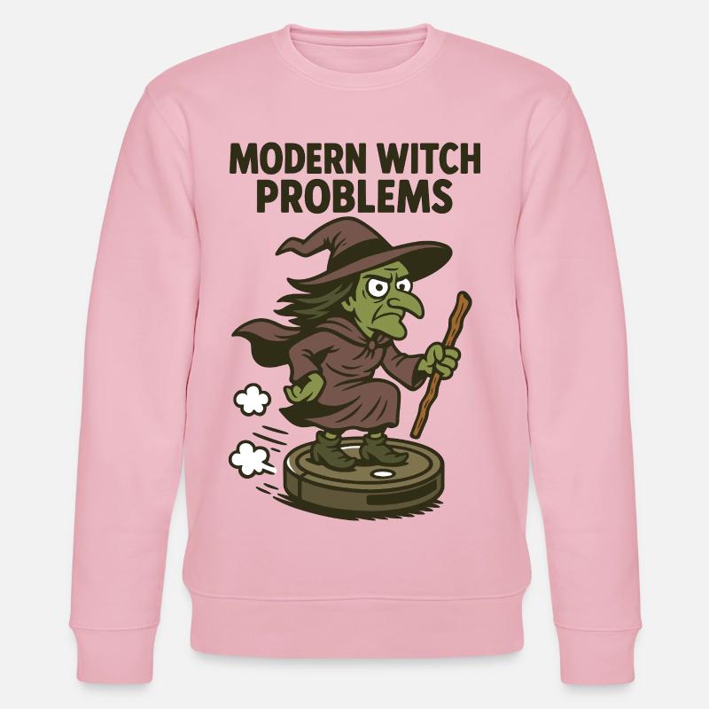 Modern Witch Problems – Funny Witch Design - Stanley/Stella CHANGER Unisex Organic Sweatshirt - cotton pink