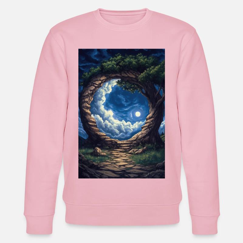 Illustration einer Fantasielandschaft - Stanley/Stella Unisex Bio-Sweatshirt CHANGER  - Hellrosa