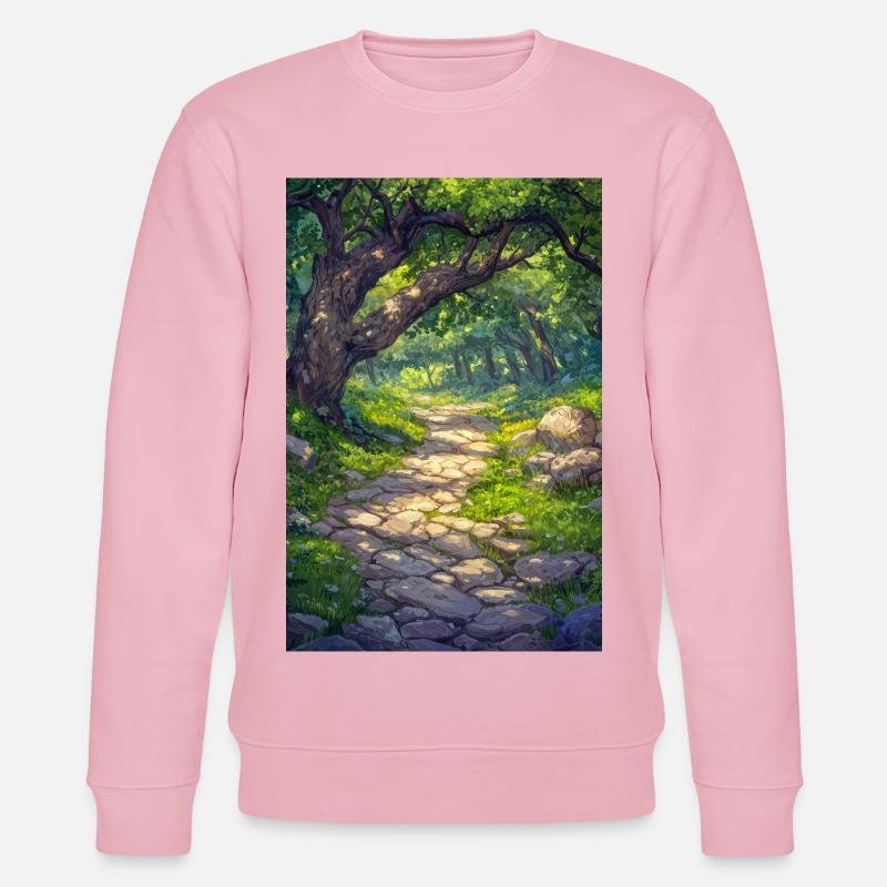 Illustration einer Waldlandschaft - Stanley/Stella Unisex Bio-Sweatshirt CHANGER  - Hellrosa
