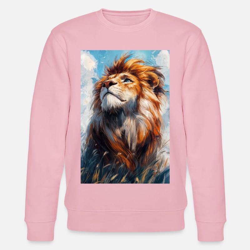 Illustration eines Löwen - Stanley/Stella Unisex Bio-Sweatshirt CHANGER  - Hellrosa
