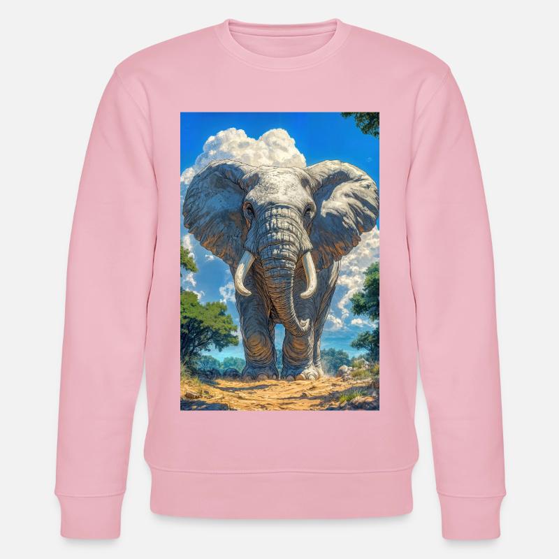 Illustration eines Elefanten - Stanley/Stella Unisex Bio-Sweatshirt CHANGER  - Hellrosa