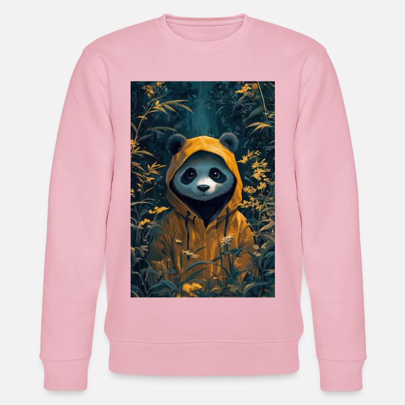 Illustration eines humanoiden Pandas - Stanley/Stella Unisex Bio-Sweatshirt CHANGER  - Hellrosa