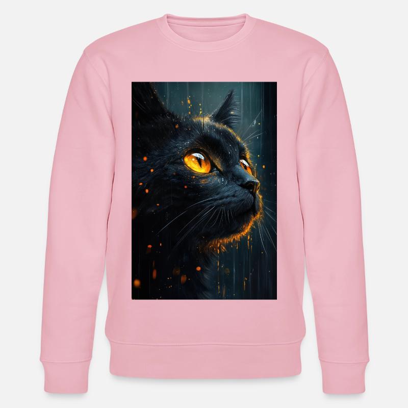 Illustration einer Katze - Stanley/Stella Unisex Bio-Sweatshirt CHANGER - Hellrosa