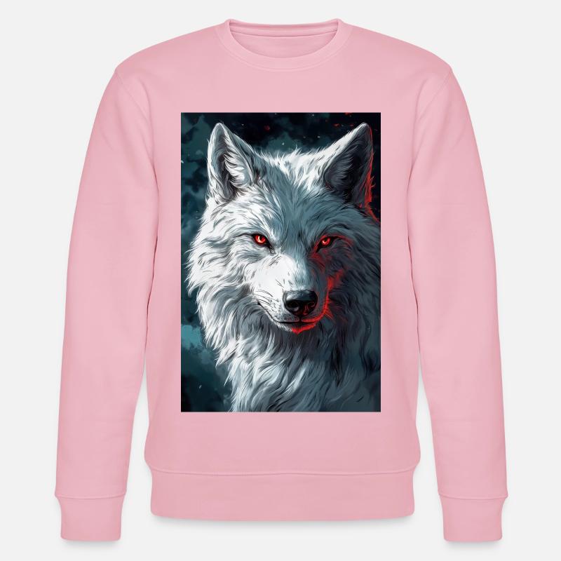 Illustration eines Wolfes - Stanley/Stella Unisex Bio-Sweatshirt CHANGER  - Hellrosa