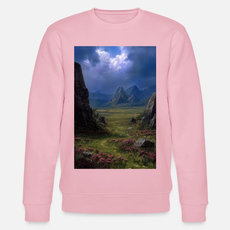 Illustration einer Naturlandschaft - Stanley/Stella Unisex Bio-Sweatshirt CHANGER  - Hellrosa