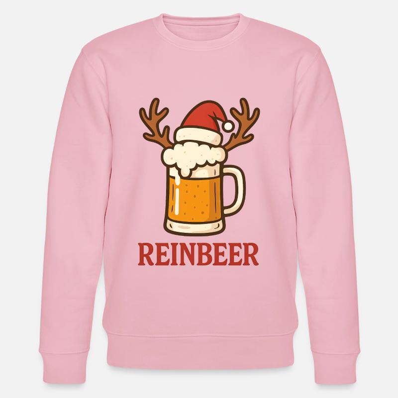 Weihnachten Bier - Stanley/Stella Unisex Bio-Sweatshirt CHANGER  - Hellrosa