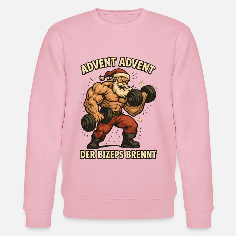 Les biceps brûlent à Noël - Sweat bio CHANGER Stanley/Stella Unisexe - rose pâle