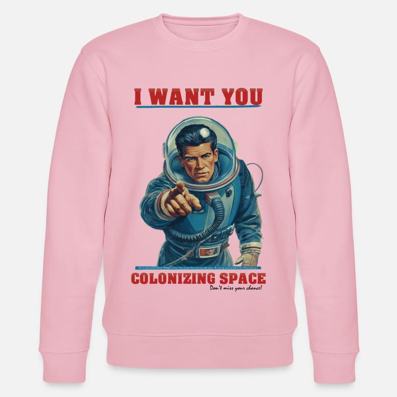 Retro Astronaut Space Colonization - Stanley/Stella Unisex Bio-Sweatshirt CHANGER  - Hellrosa