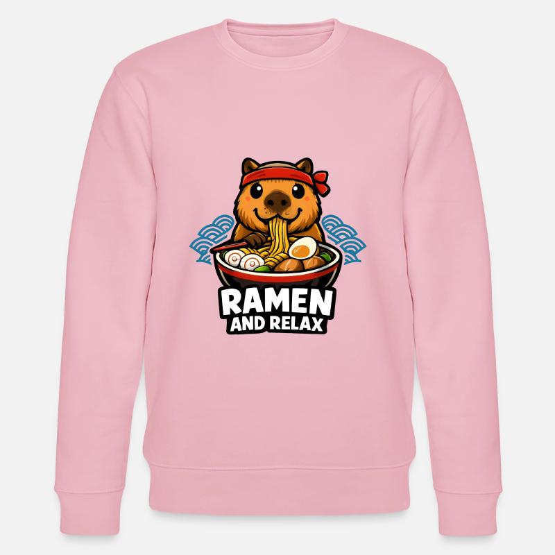 Ramen and Relax Capybara - Stanley/Stella Unisex Bio-Sweatshirt CHANGER  - Hellrosa