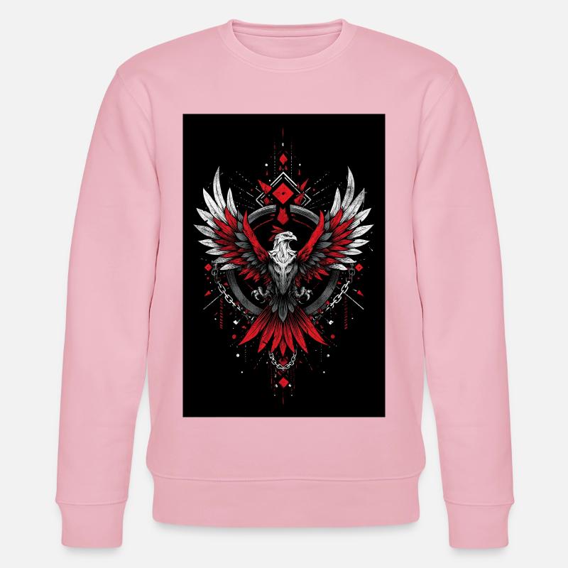 Flammenphönix Geometrischer Kraft - Stanley/Stella Unisex Bio-Sweatshirt CHANGER  - Hellrosa