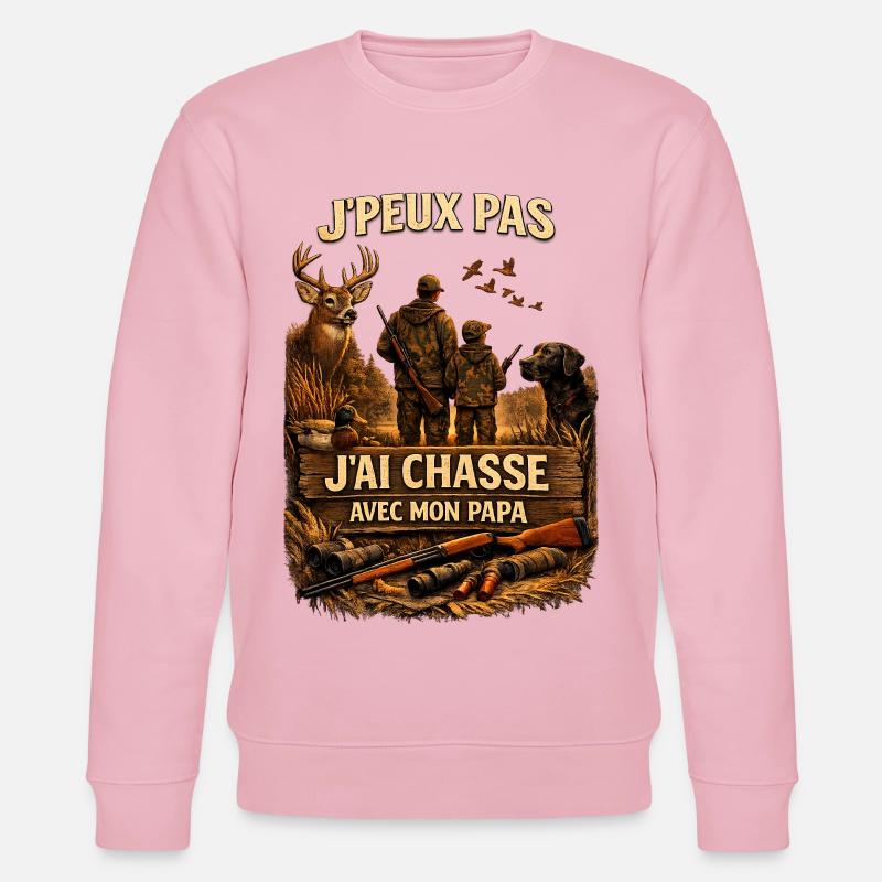 Jagd mit Vater-Sohn-Duo Papa - Stanley/Stella Unisex Bio-Sweatshirt CHANGER  - Hellrosa