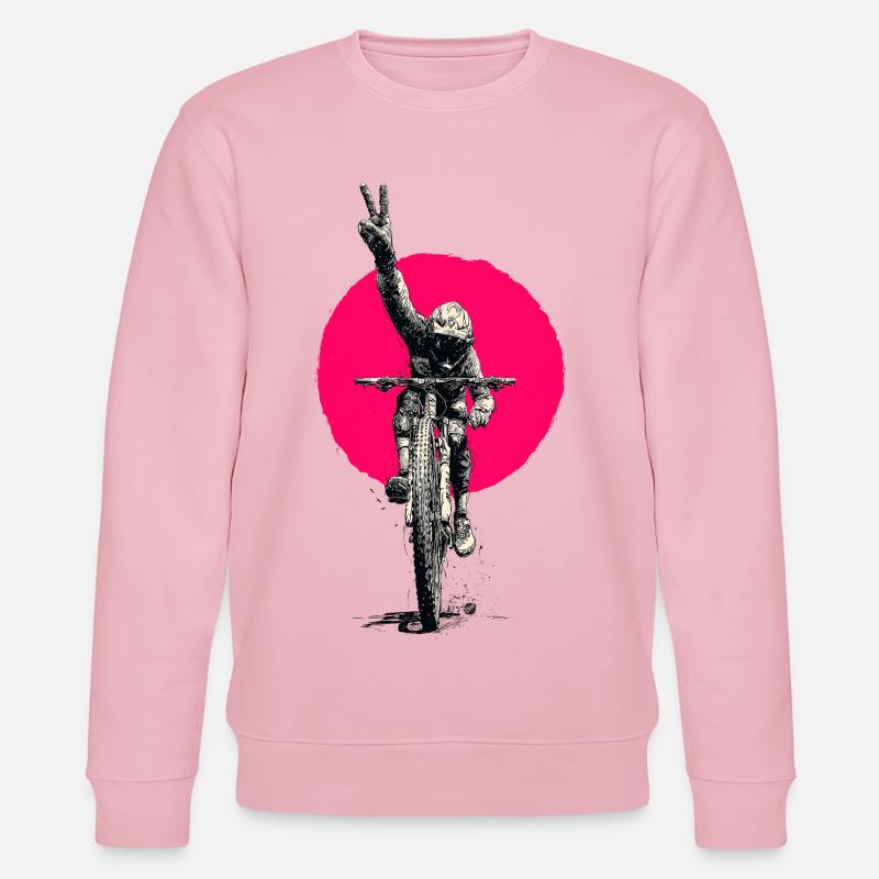 Motocross Peacezeichen Neon Rosa - Stanley/Stella Unisex Bio-Sweatshirt CHANGER  - Hellrosa