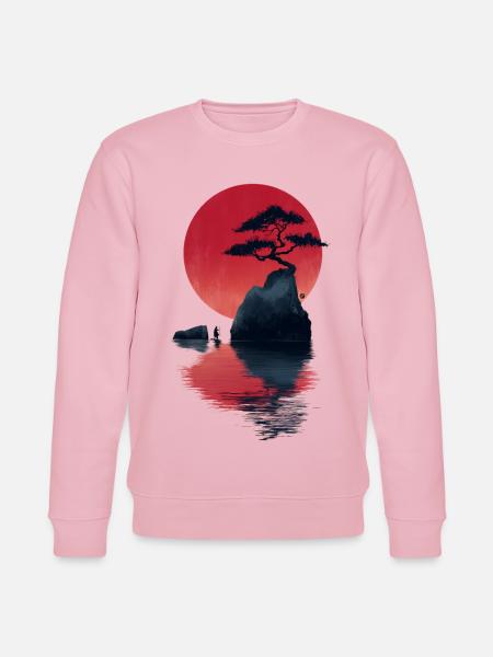Red Zen Sunset Island - Stanley/Stella CHANGER Unisex Organic Sweatshirt - cotton pink