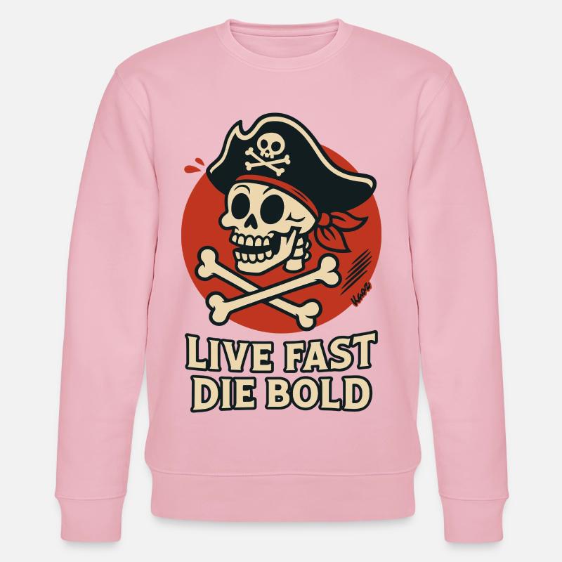 Schädelpirat Lebe Schnell–Sei Kühn - Stanley/Stella Unisex Bio-Sweatshirt CHANGER  - Hellrosa