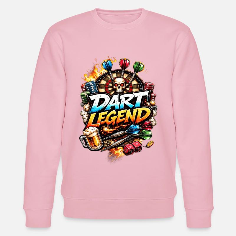 Dart Legend: Feuer, Skull & Darts - Stanley/Stella Unisex Bio-Sweatshirt CHANGER  - Hellrosa