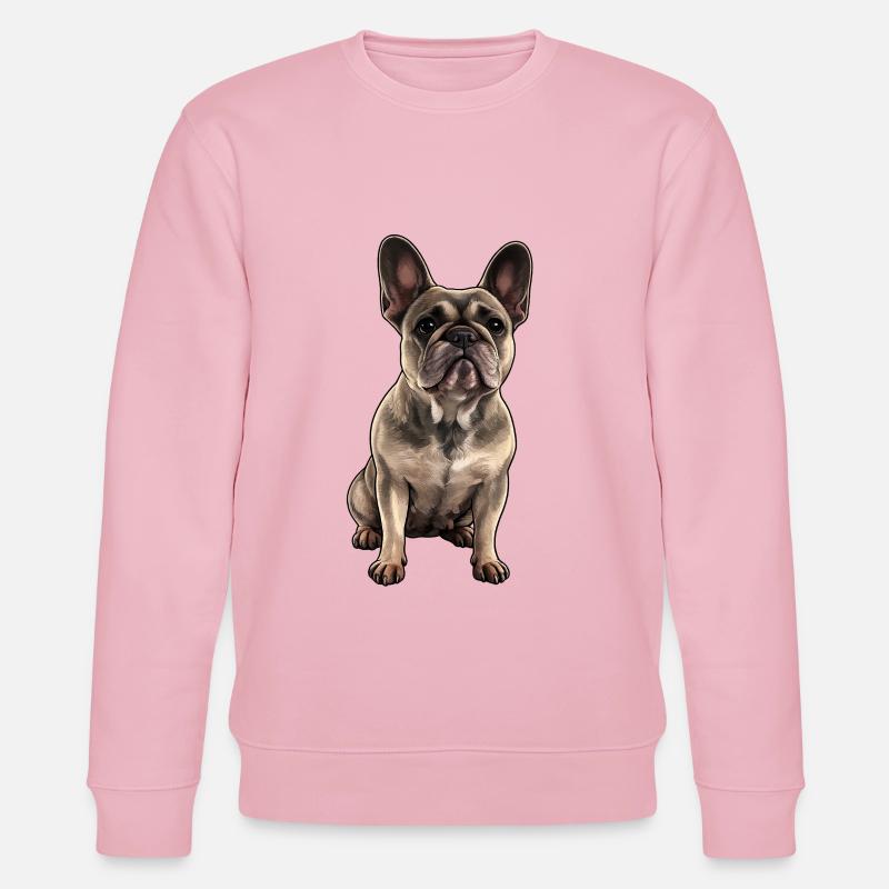 Bouledogue français, Bouledogue français, Bouledogue - Sweat bio CHANGER Stanley/Stella Unisexe - rose pâle