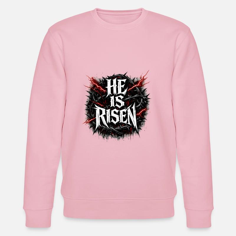 he is risen  - Stanley/Stella Unisex Bio-Sweatshirt CHANGER  - Hellrosa