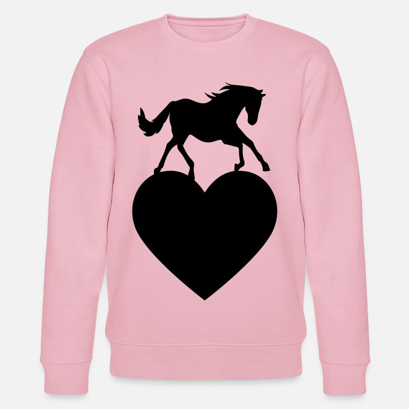 Cheval avec coeur - Sweat bio CHANGER Stanley/Stella Unisexe - rose pâle