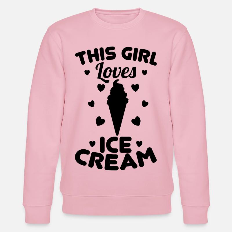 Dieses Mädchen liebt Eiscreme - Stanley/Stella Unisex Bio-Sweatshirt CHANGER  - Hellrosa