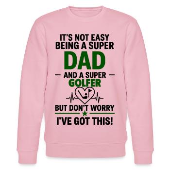 Herz + Golf – Super Papa Golfeur - Sweat bio CHANGER Stanley/Stella Unisexe - rose pâle - Devant - Jaron (178cm) & Liana (172cm)