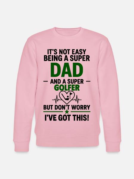 Herz + Golf – Super Papa Golfer - Stanley/Stella CHANGER Unisex Organic Sweatshirt - cotton pink