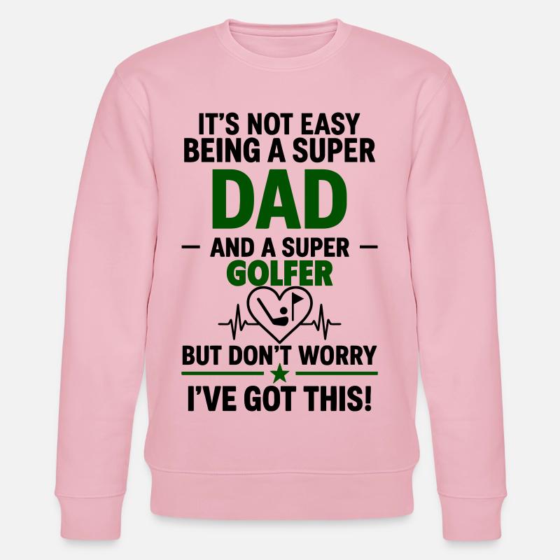 Herz + Golf – Super Papa Golfeur - Sweat bio CHANGER Stanley/Stella Unisexe - rose pâle