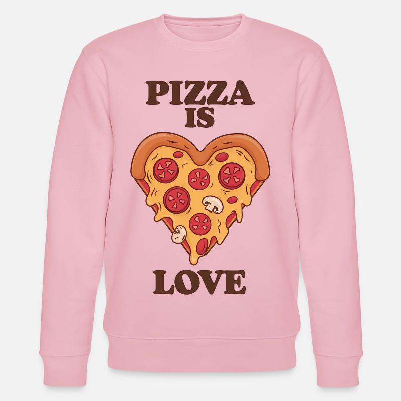 Citation sur la pizza, c'est l'amour - Sweat bio CHANGER Stanley/Stella Unisexe - rose pâle