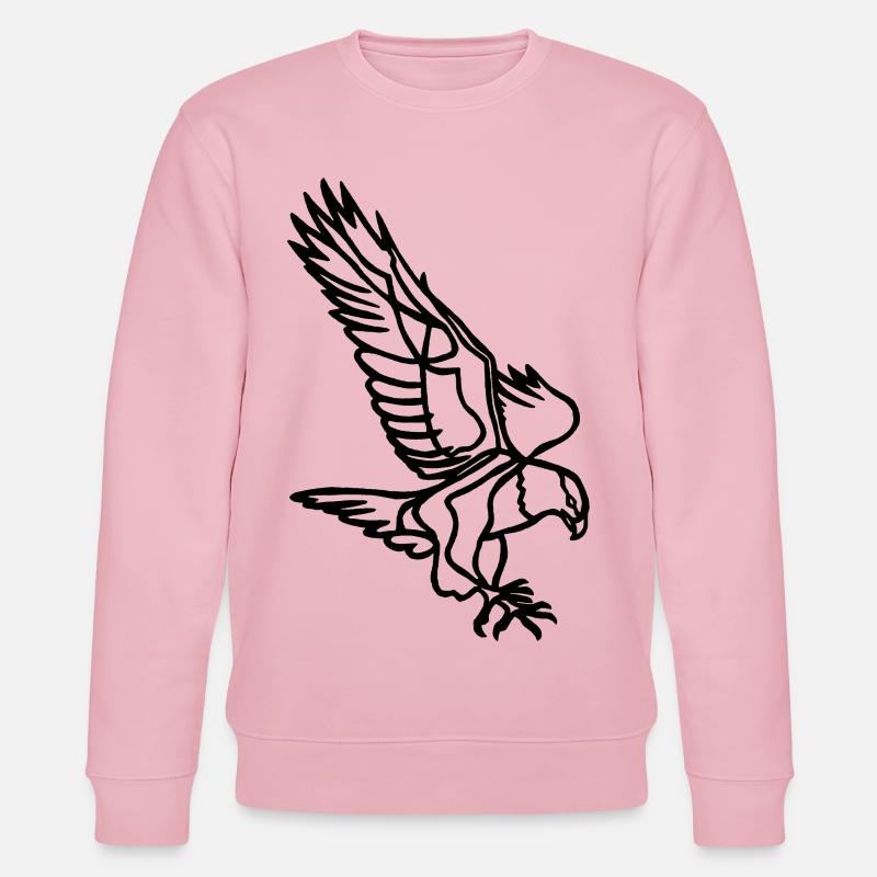 Schwarzer Adler im Flug - Stanley/Stella Unisex Bio-Sweatshirt CHANGER - Hellrosa