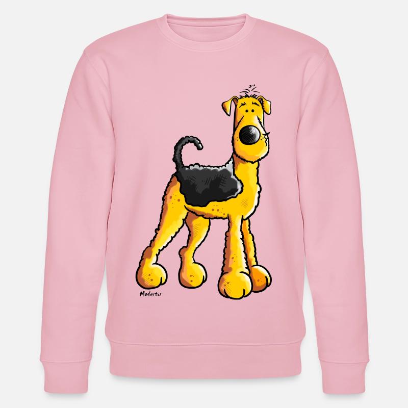 Doux Airedale Terrier - Sweat bio CHANGER Stanley/Stella Unisexe - rose pâle