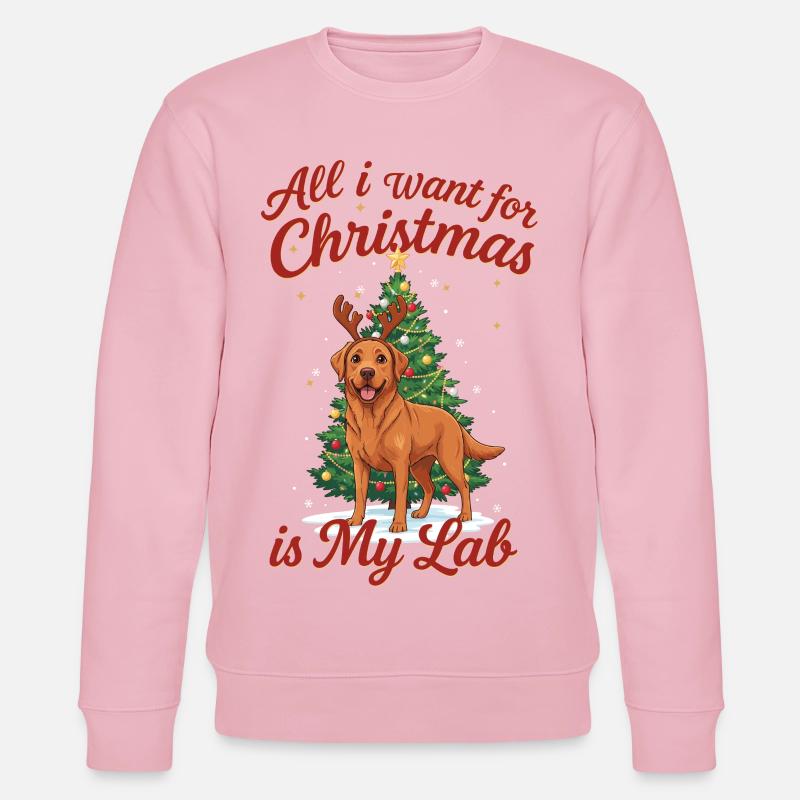 Noël avec mon Labrador - Sweat bio CHANGER Stanley/Stella Unisexe - rose pâle